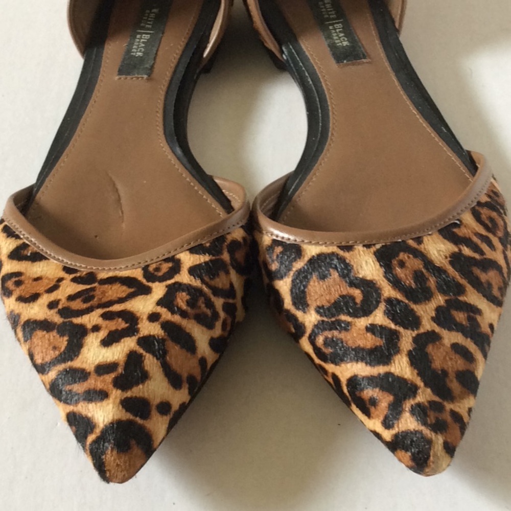 Leopard Print Flats with Pointed Toes Size 10